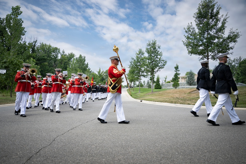 Full Military Funeral Honors with Escort are Conducted for U.S. Marine Corps Lt. Gen. William Keys in Section 78