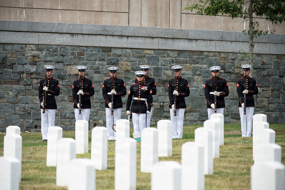 Full Military Funeral Honors with Escort are Conducted for U.S. Marine Corps Lt. Gen. William Keys in Section 78