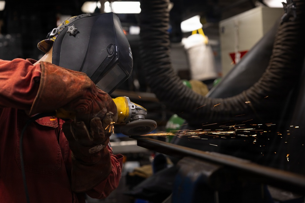 John Paul Jones Sailor Conducts Welding