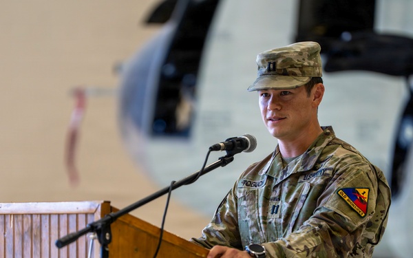 B Co, 3-501st AHB-M, 1st AD CAB, conducts change of command ceremony