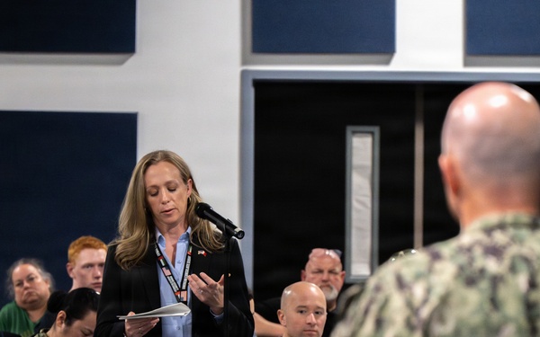 VCNO Answers Questions at NAVSUP Town Hall Meeting