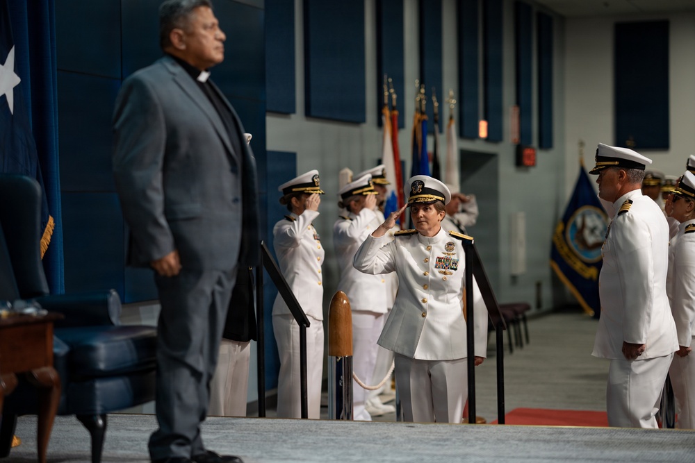 Rear Adm. Kristin Acquavella relieves Rear Adm. Ken Epps as commander NAVSUP and chief of Supply Corps