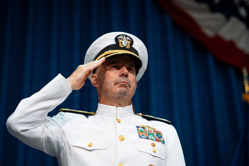 Rear Adm. Kristin Acquavella relieves Rear Adm. Ken Epps as commander NAVSUP and chief of Supply Corps