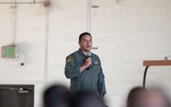 302nd AW commander hosts all-call