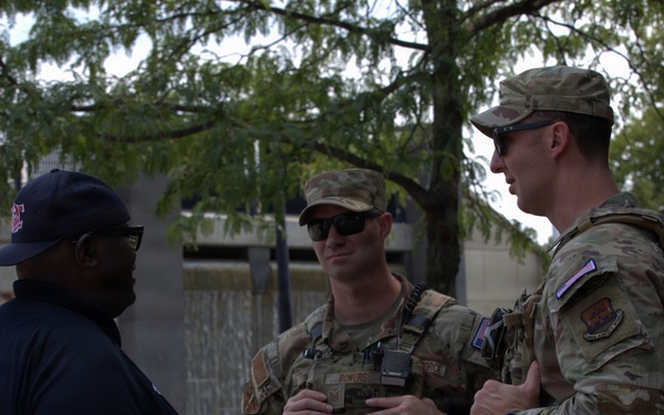 Georgia Air Guardsmen Speaking to Interagency Partners