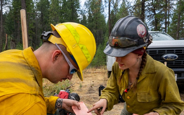 U.S. Army Soldiers from 7th Infantry Division activated as wildland firefighters on the Modrite Fire