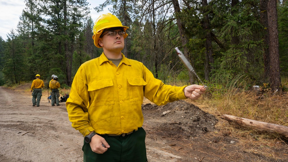 U.S. Army Soldiers from 7th Infantry Division activated as wildland firefighters on the Modrite Fire