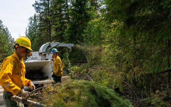 U.S. Army Soldiers from 7th Infantry Division activated as wildland firefighters on the Modrite Fire