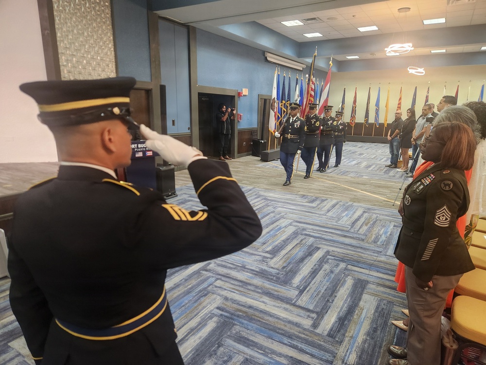Fort Buchanan Honors Tradition, Welcomes New Senior Enlisted Leader During Change of Responsibility Ceremony