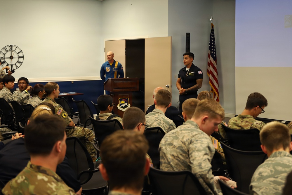 US Navy Blue Angels Sailors speak to Oregon Civil Air Patrol