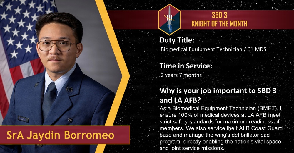 August 2026 Knight of the Month SrA Borromeo