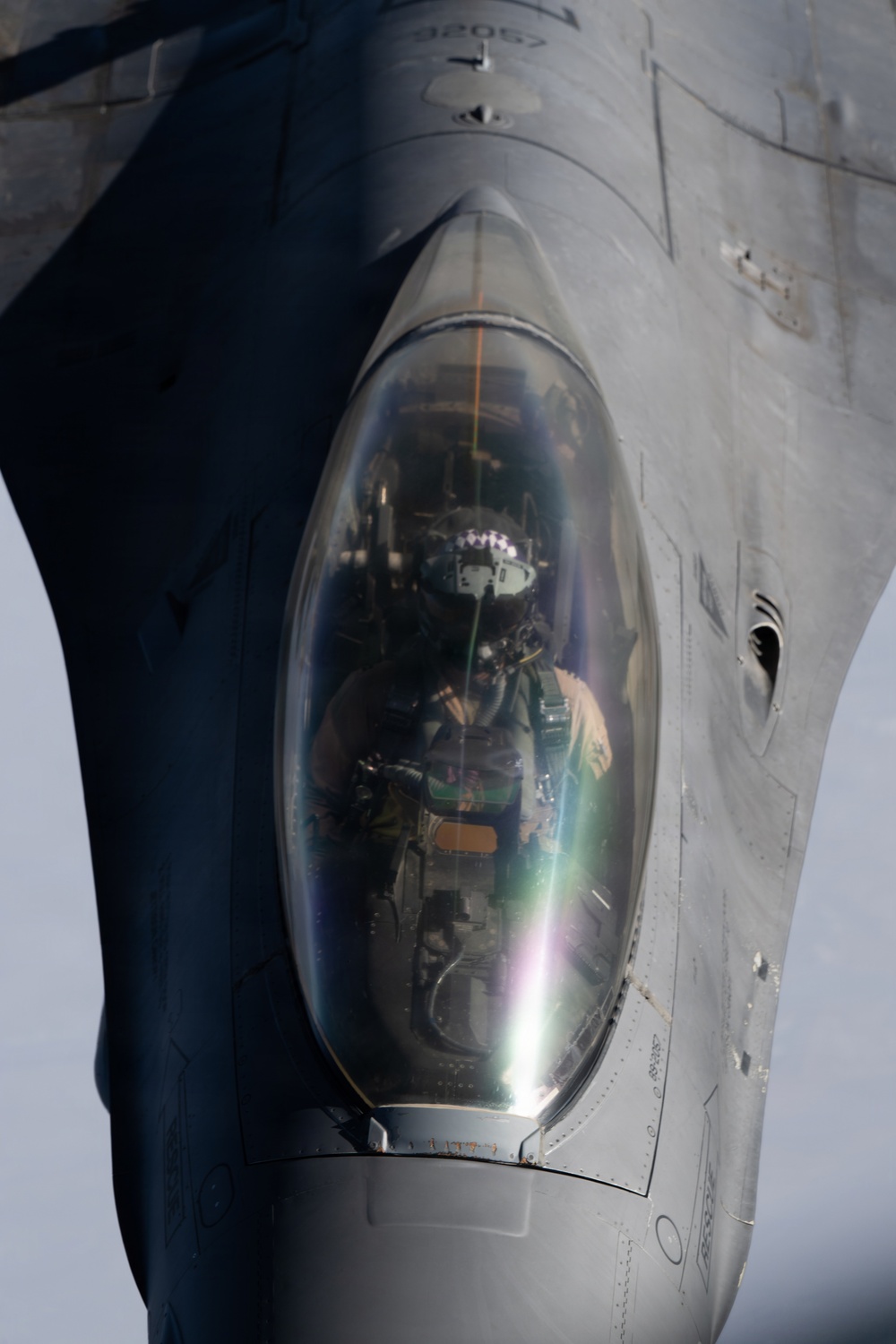 KC-135 refuels F-16s in support of regional security