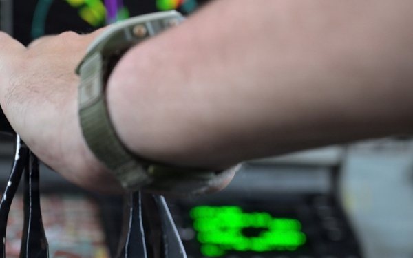 KC-135 refuels F-16s in support of regional security