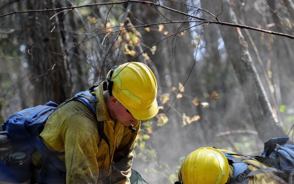 U.S. Army Soldiers from 7th Infantry Division work to suppress wildfire