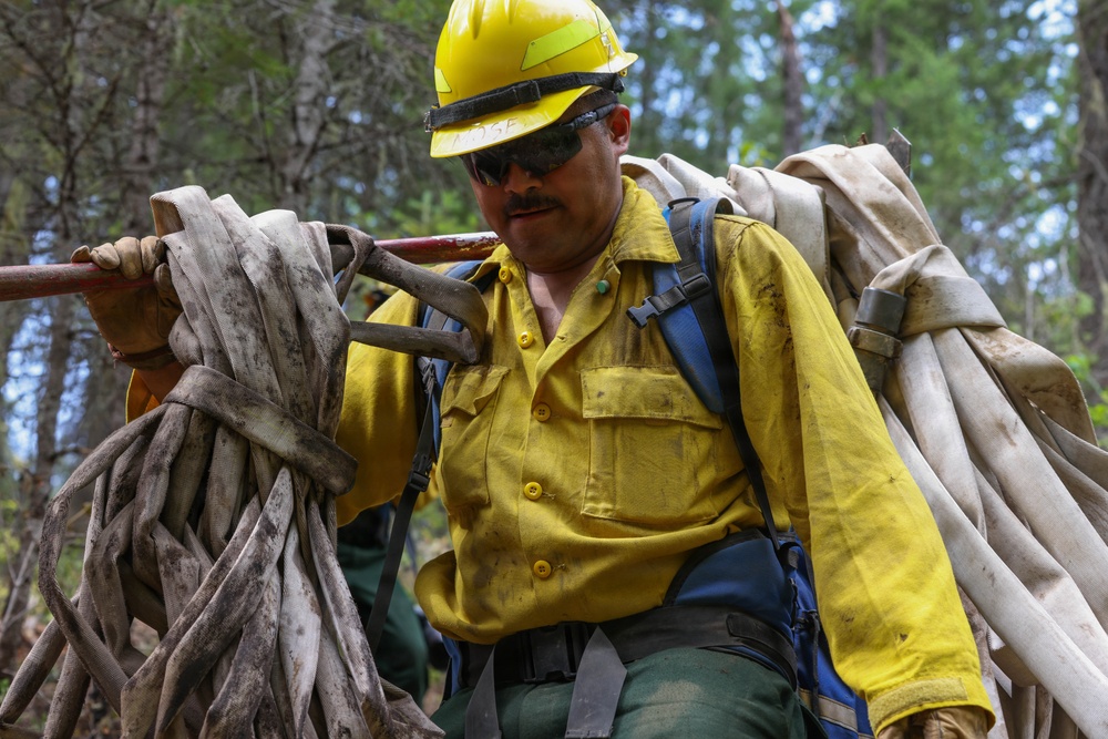 U.S. Army Soldiers from 7th Infantry Division work to suppress wildfire