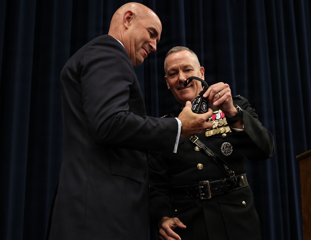 Lt. Gen. Swan hosts the Honorable Jake Ellzey for Evening Parade at Marine Barracks Washington