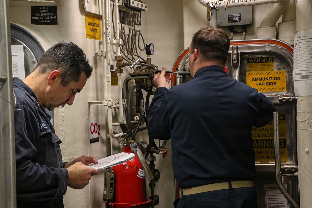 Frank E. Petersen Jr. Sailors Conduct Maintenance