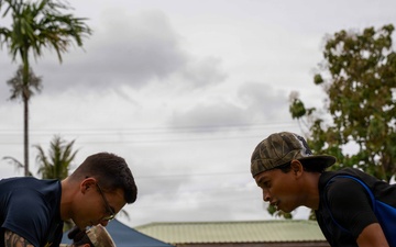 Seabees and Soldiers Conduct Physical Training With Yap Locals