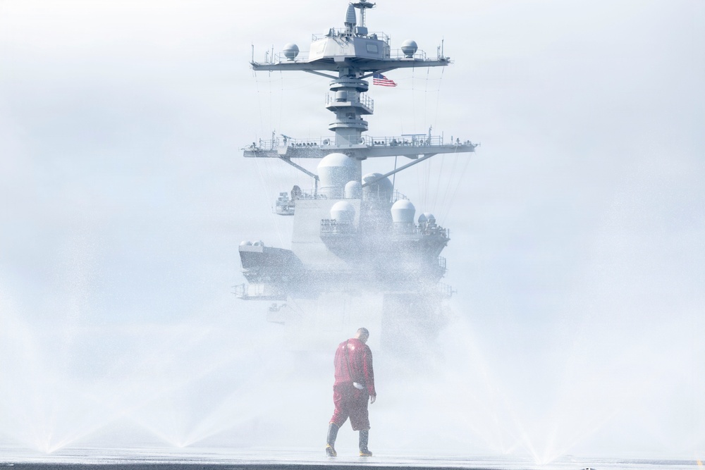PCU John F. Kennedy  Conducts Countermeasure Wash-Down