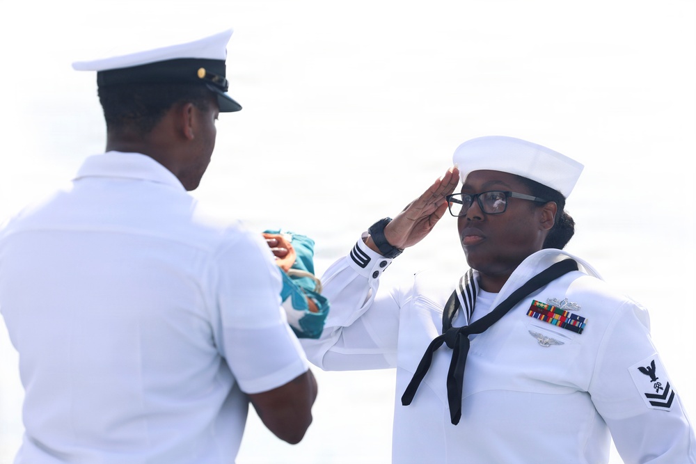 USS Bataan (LHD 5) Raises 81-Year-Old American Flag