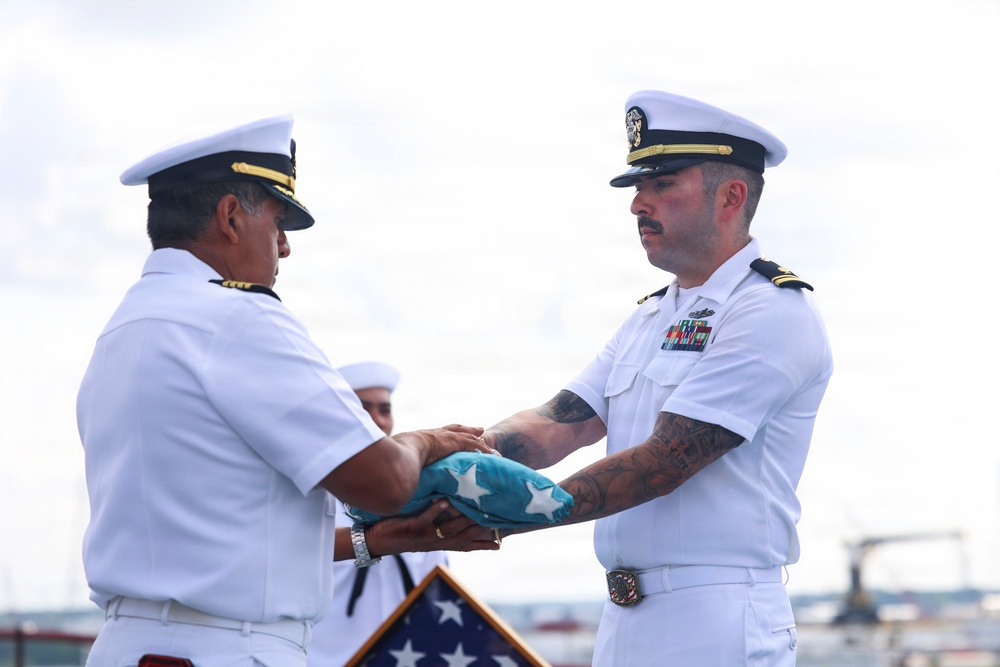 USS Bataan (LHD 5) Raises 81-Year-Old American Flag