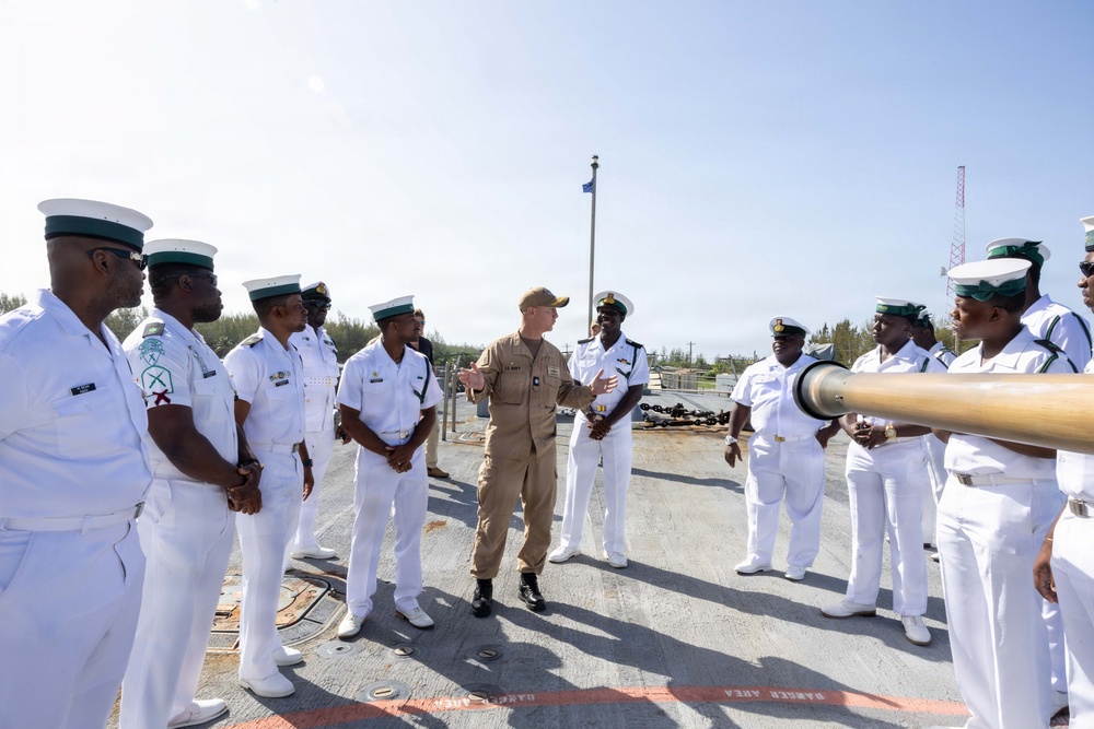 USS Cooperstown Leadership Gives Ship Tour to Royal Bahamas Defence Force