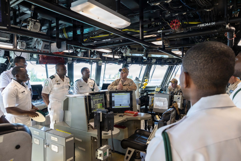 USS Cooperstown Leadership Gives Ship Tour to Royal Bahamas Defence Force