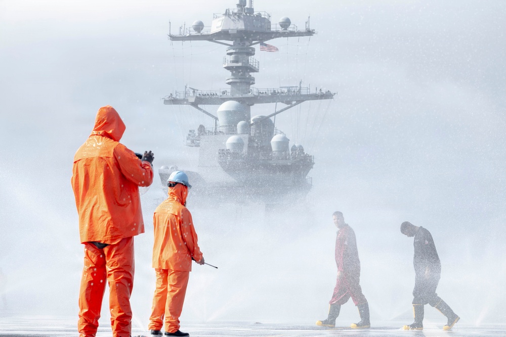 PCU John F. Kennedy  Conducts Countermeasure Wash-Down