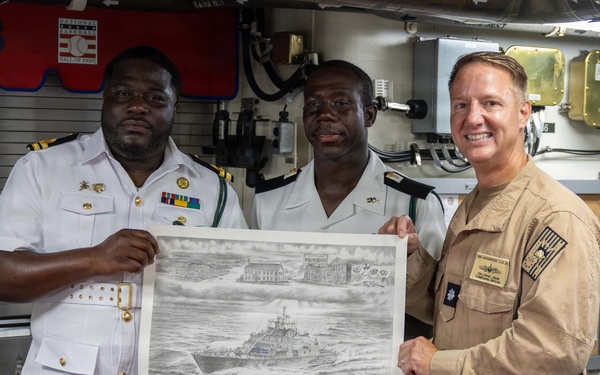USS Cooperstown Leadership Gives Ship Tour to Royal Bahamas Defence Force