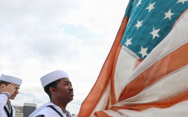 Flag made by POWs flies over Bataan
