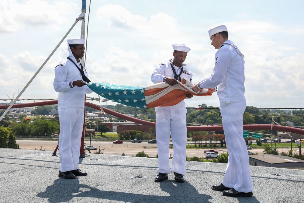 Flag made by POWs flies over Bataan