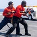 U.S. Navy Sailors conduct routine hose testing during Acceptance Trials