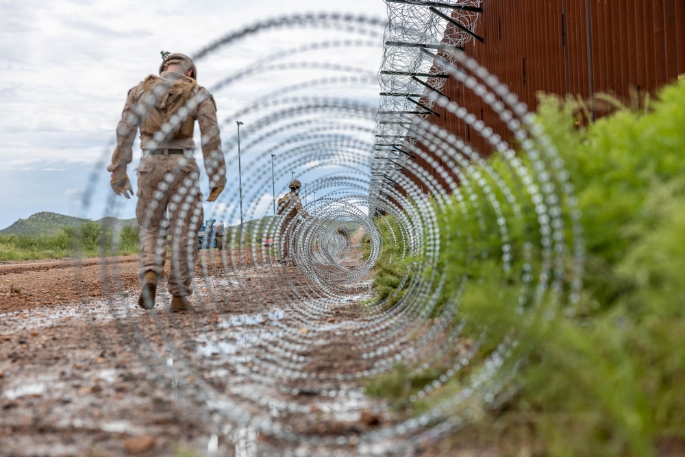 Strengthening the Border: JTF-SB Marines Reinforce Barrier in Arizona