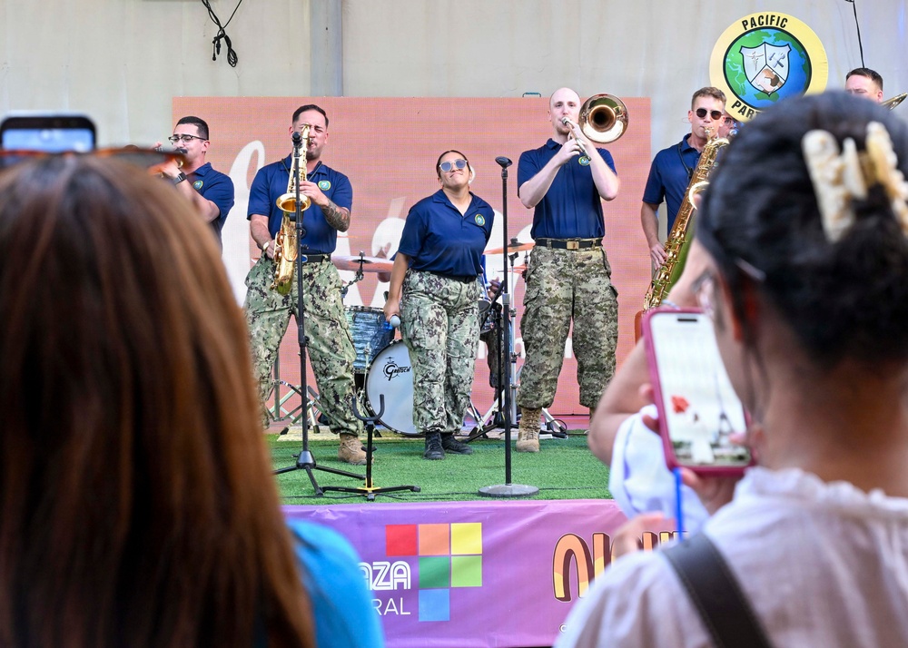Pacific Partnership Band performs at Timor Plaza Night Market in Dili, Timor-Leste