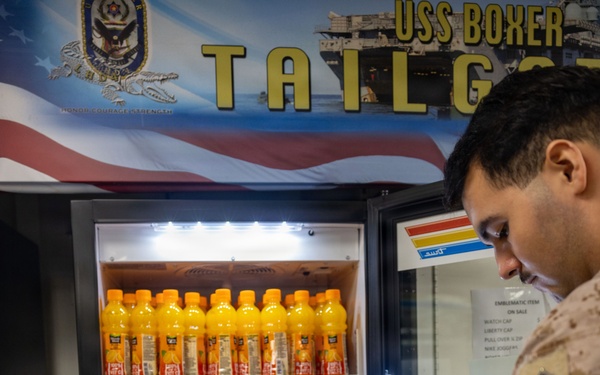 USS Boxer, 11th MEU Marines, Sailors Restock Ship’s Food Supply