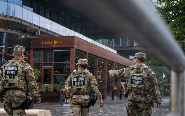 JTF-DC Puerto Rico National Guardsmen Patrol The Wharf