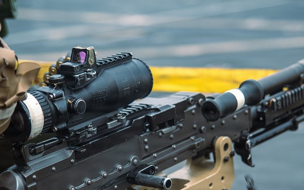 11th MEU Marines Conduct Crew Served Weapons Range aboard USS Portland