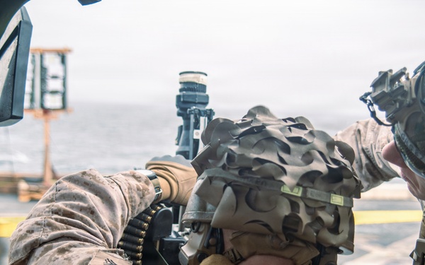 11th MEU Marines Conduct Crew Served Weapons Range aboard USS Portland