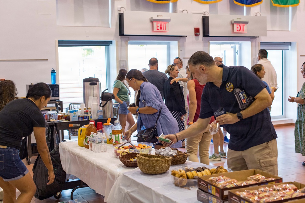 Rota Middle High School staff participate in back to school breakfast