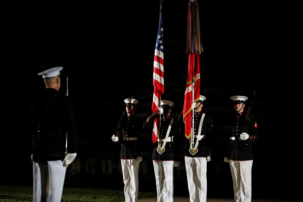 Lt. Gen. Swan hosts the Honorable Jake Ellzey for Evening Parade at Marine Barracks Washington