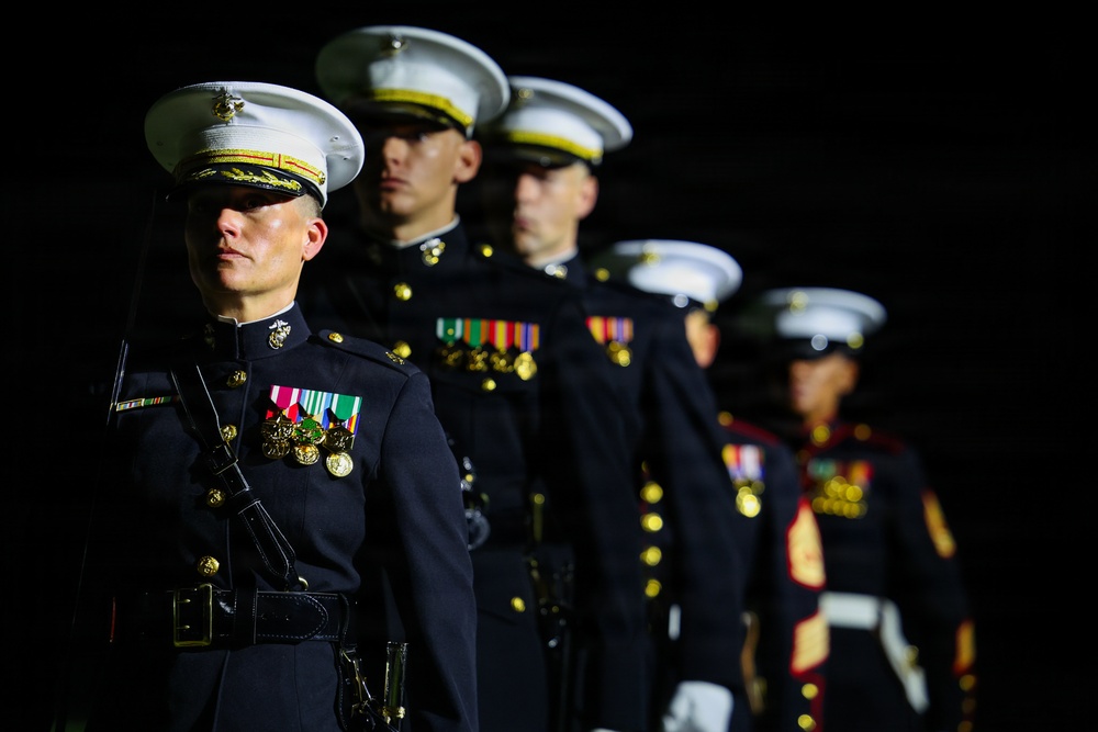 Lt. Gen. Swan hosts the Honorable Jake Ellzey at Evening Parade at Marine Barracks Washington