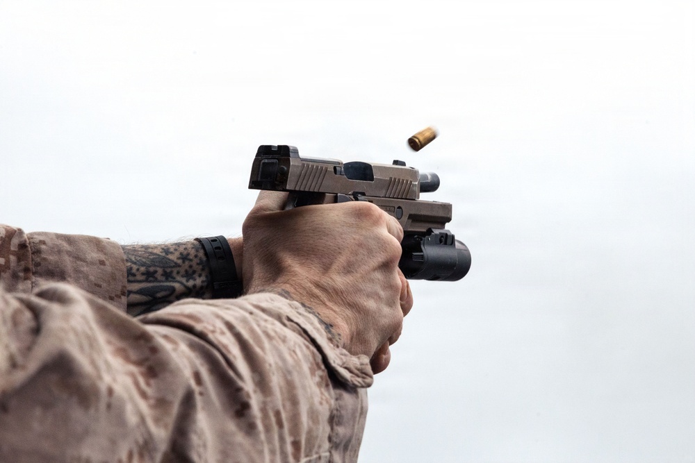 11th MEU Marines Conduct Marksmanship Training Aboard USS Boxer