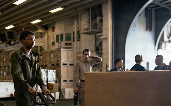 11th MEU Marines, Sailors Conduct Replenishment at Sea Aboard USS Boxer