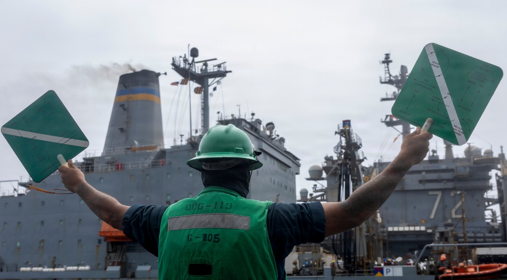 Delbert D. Black Conducts Replenishment-at-Sea with Henry J. Kaiser