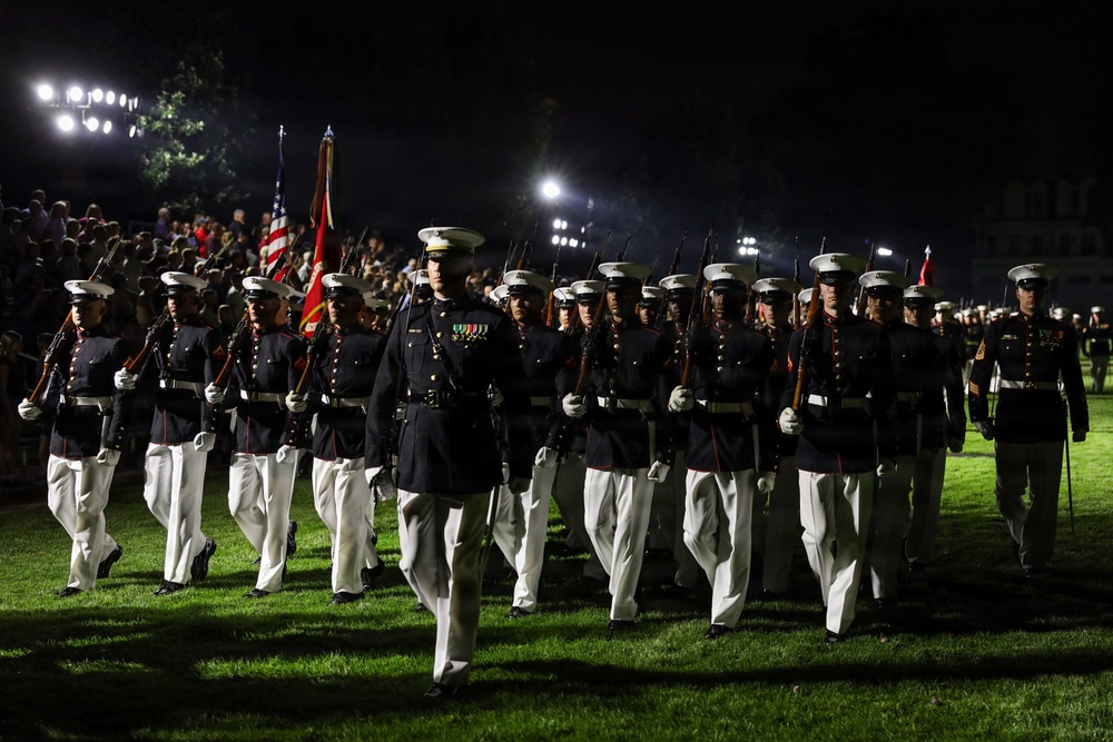 Lt. Gen. Swan hosts the Honorable Jake Ellzey for Evening Parade at Marine Barracks Washington