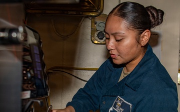 Sailors Makes Coffee Aboard USS Nimitz