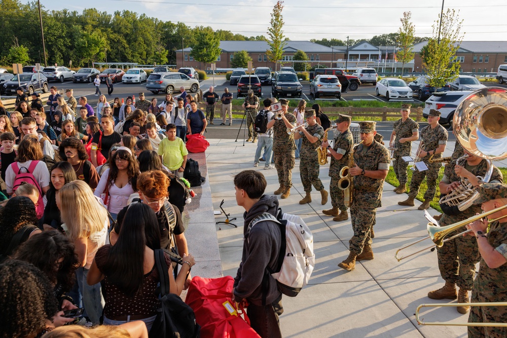 U.S. Marines Welcome Students Back to School