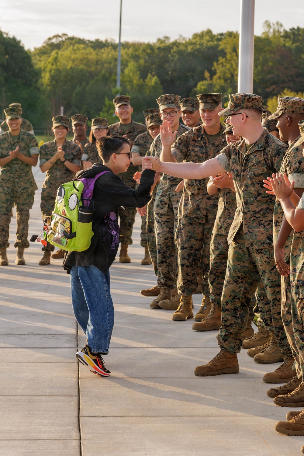 U.S. Marines Welcome Students Back to School