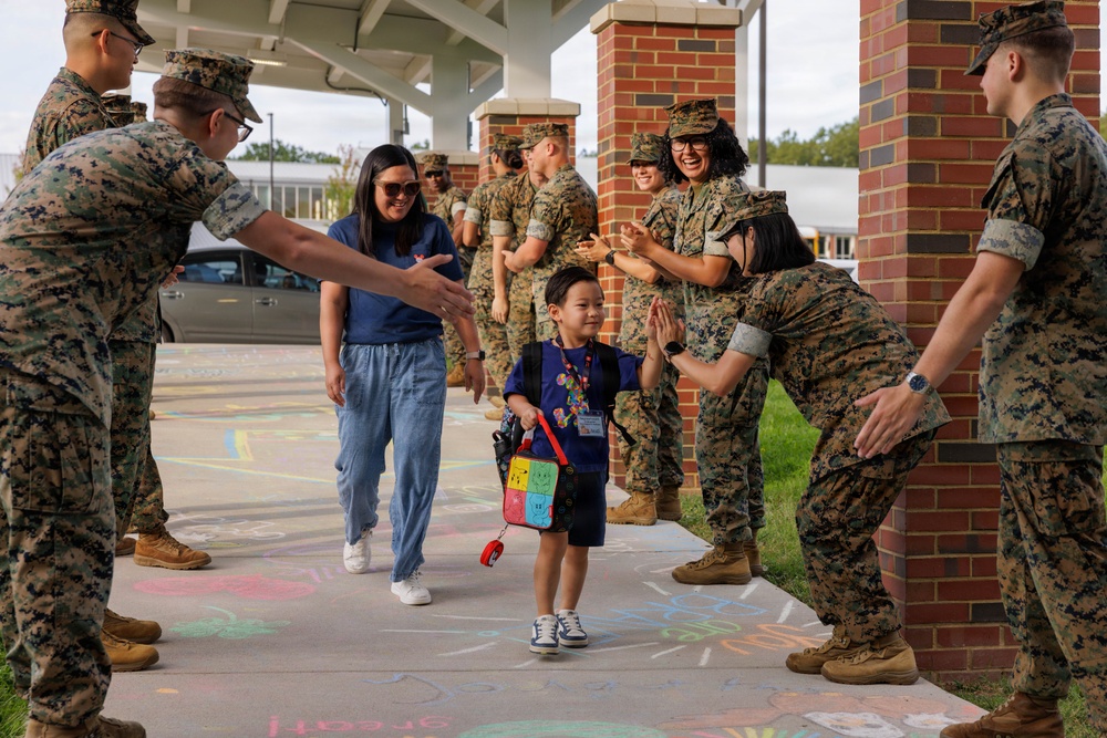 U.S. Marines Welcome Students Back to School