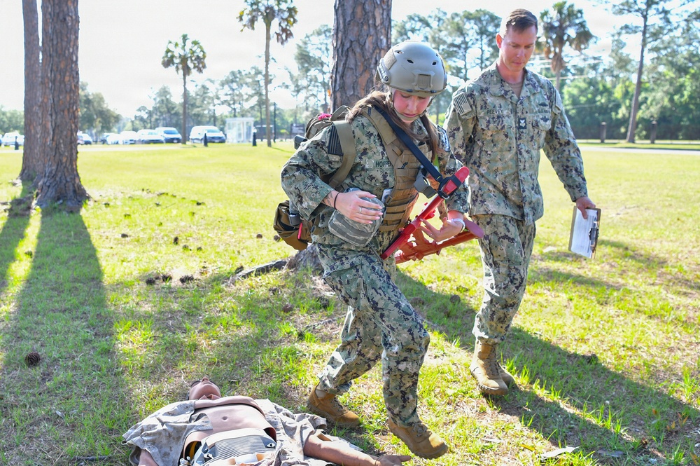 Hospital Corpsman 1st Class Austin Peevey Instructs TCCC FINEX, April 17, 2026